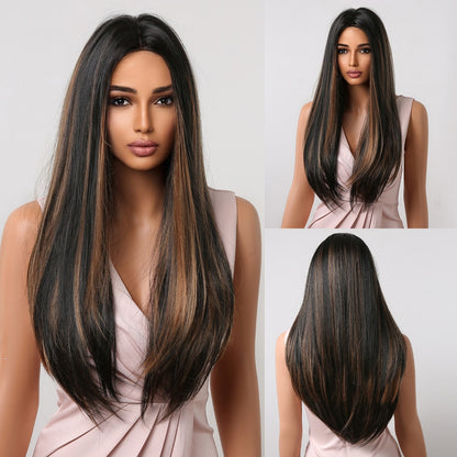 Long Straight Blonde Layered Synthetic Wigs Brown Balayage Ombre Wigs With Bang Cosplay Costume Heat Resistant Wigs The Clothing Company Sydney