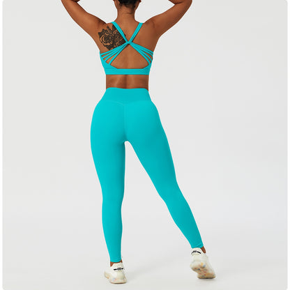 2 Piece Women's Yoga Set Workout Shirts Sport Pants Bra Gym Suits Fitness Shorts Crop Top High Waist Running Leggings Sports Sets The Clothing Company Sydney