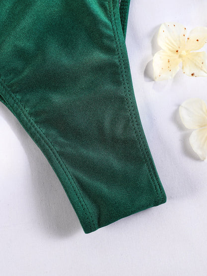 String Swimsuit Triangle Cup Type Bathing Suit Swimwear High Cut Drawstring Bandage Bikini Set The Clothing Company Sydney