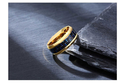 Customize Logo 8mm Men's Ring Carbon Fiber Wedding Band Personalized Simple Icon Image Gift to Husband Dad The Clothing Company Sydney