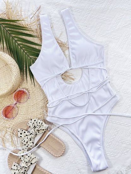 Leopard Strapped Swimwear High Cut One Piece Swimsuit Monokini Push Up Summer Beach Wear Bathing Suit The Clothing Company Sydney