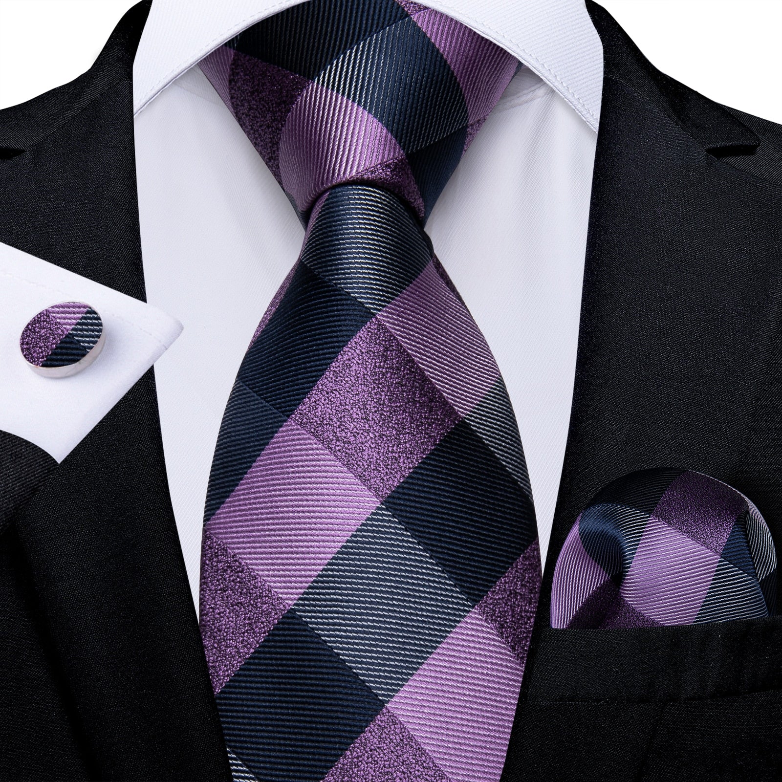 Men Purple Floral Paisley Necktie Business Formal 100% Silk Tie Pocket Square Set For Wedding Party The Clothing Company Sydney