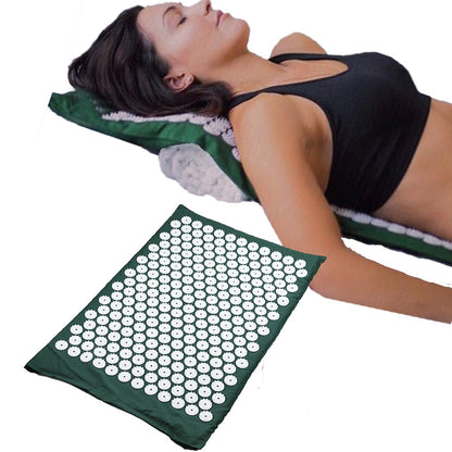 Yoga Acupressure Mat Pillow Massage Set for Back Neck Pain Relief and Muscle Relaxation The Clothing Company Sydney