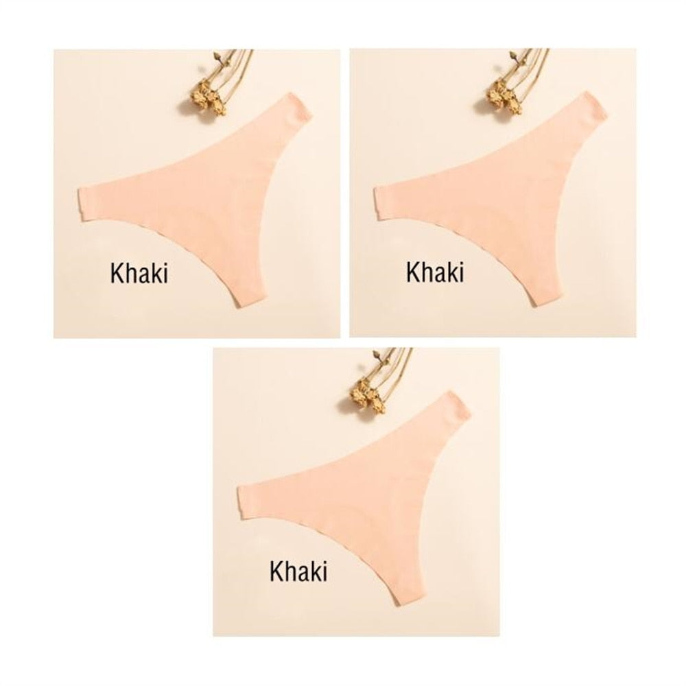 3 Pack Ultra-thin Ladies Panties G String Thong Briefs Seamless Solid Color Underwear Panties The Clothing Company Sydney