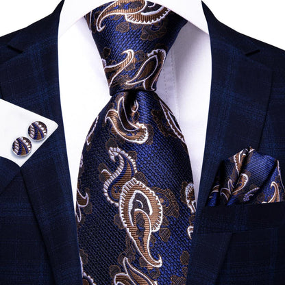 Business Tie for Men Silk Blue Tie Dots Necktie Set Plaid Cufflinks for Wedding Business Tie 150cm The Clothing Company Sydney