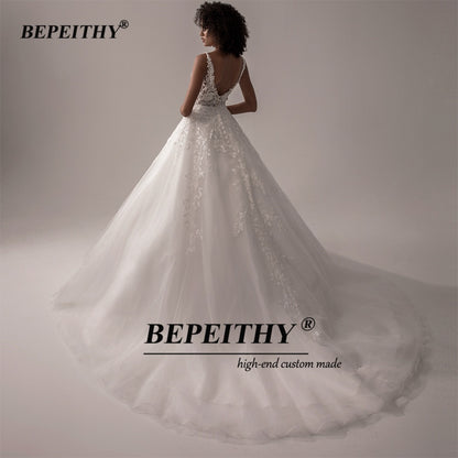 V Neck Sleeveless Wedding Dresses A Line Ivory Lace Romantic Bride Boho Bridal Gown The Clothing Company Sydney