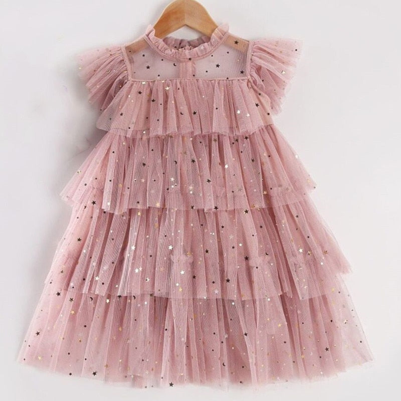 Summer Girls Casual Princess Children Beach Bathing Sleeveless Layered Birthday Party Cake Flower Tulle Costume The Clothing Company Sydney