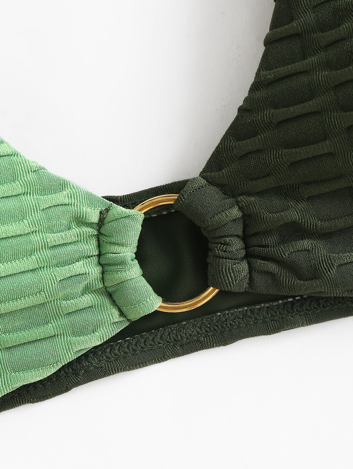 Two Tone Color Block O-ring Honeycomb Textured Bikini Swimwear Mix & Match Swimsuit Separates Beach Top And Bottom The Clothing Company Sydney