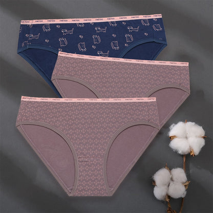 3 pack Set Women Panties Cotton Underwear Patchwork Cute Design Lingerie Underpants Pantys Sexy Briefs Intimates for Girls The Clothing Company Sydney