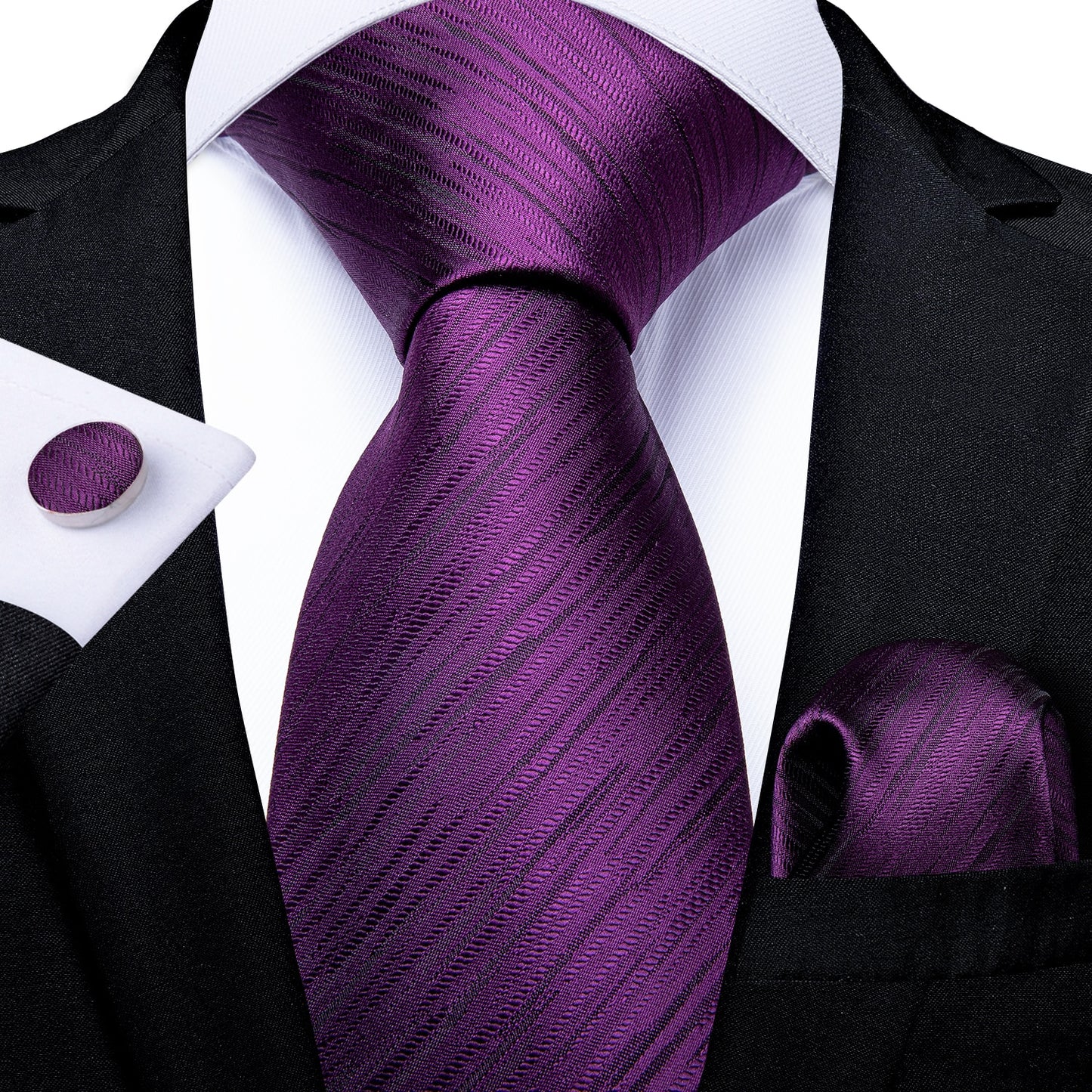 Men Purple Floral Paisley Necktie Business Formal 100% Silk Tie Pocket Square Set For Wedding Party The Clothing Company Sydney