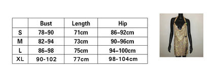 Gold Silver Rhinestone Tassel Chain Dress Women Hip High Split Luxury Party Halter Beach Nightclub Dress The Clothing Company Sydney