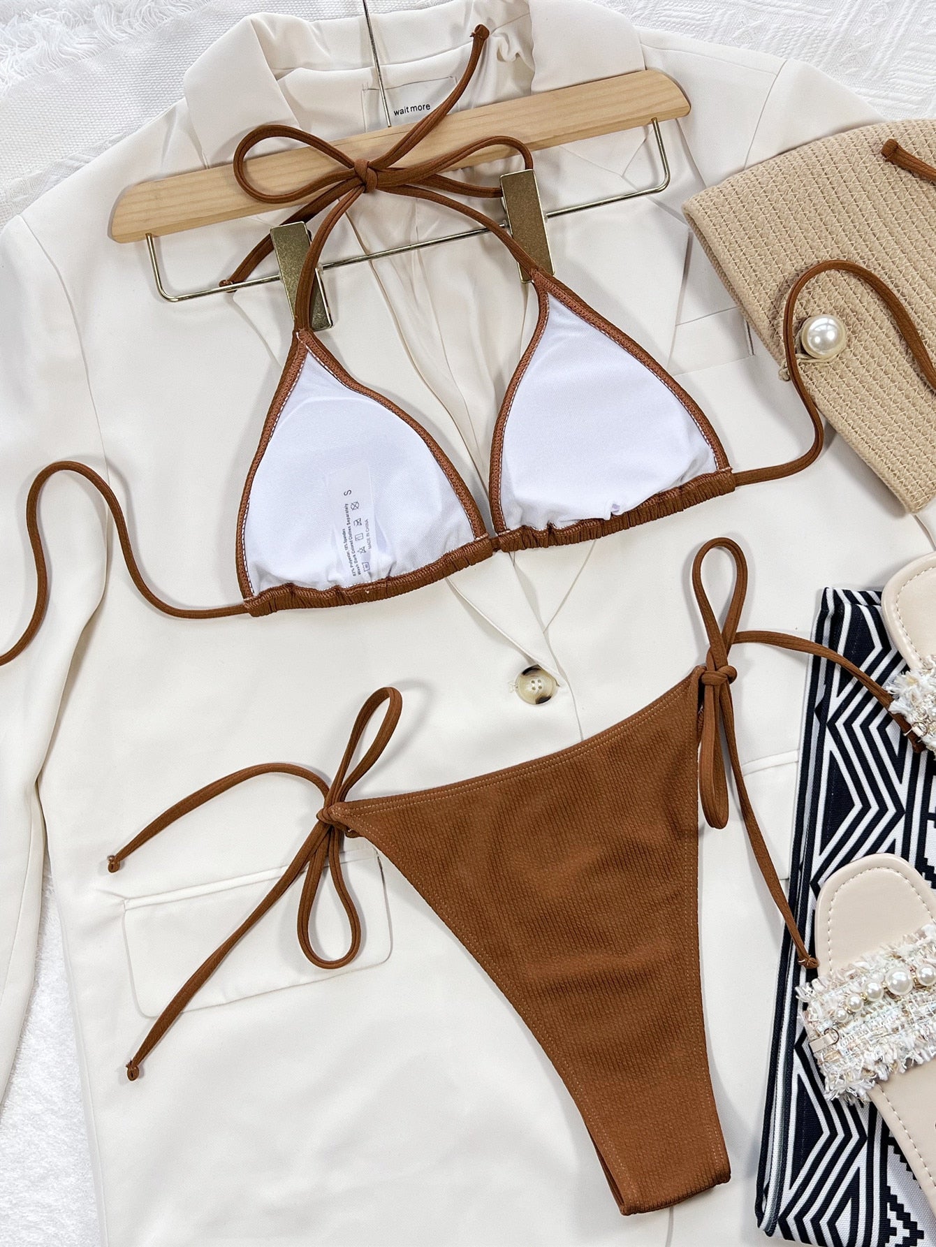 2 Piece Bikini Push Up Swimwear Floral Print Bikinis Set Back Lace-up Swimsuit Bathing Suit Beach Wear The Clothing Company Sydney
