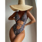 Leopard Strapped Swimwear High Cut One Piece Swimsuit Monokini Push Up Summer Beach Wear Bathing Suit The Clothing Company Sydney