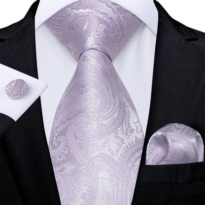 Men Purple Floral Paisley Necktie Business Formal 100% Silk Tie Pocket Square Set For Wedding Party The Clothing Company Sydney