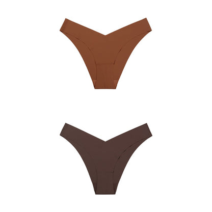 2 Pack Seamless Panties for Women Ice Silk Low Waist Underwear Fitness Sports Lingerie T-back G-string Thong Underwear The Clothing Company Sydney