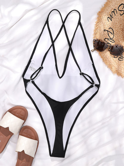 Monokini Swimwear Backless One Piece Thongs Swimsuit Solid Brazilian Beach Wear The Clothing Company Sydney