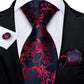 Designer Wedding Men's Tie Red  Solid Striped Paisley Neckties For Men Business Hanky Cufflinks Tie Set The Clothing Company Sydney