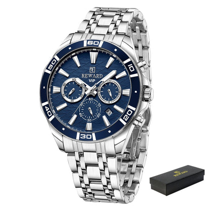 Mens Watch Waterproof Sport Wristwatch for Men Stainless Steel Business Quartz Watches Clock Gift for Father Birthday The Clothing Company Sydney