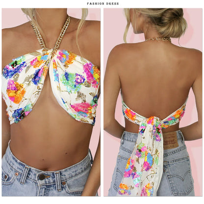 Sequin Backless Slip Mini Chain Straps Short Tulle Cocktail Summer Party Night Lush Prom Dress The Clothing Company Sydney