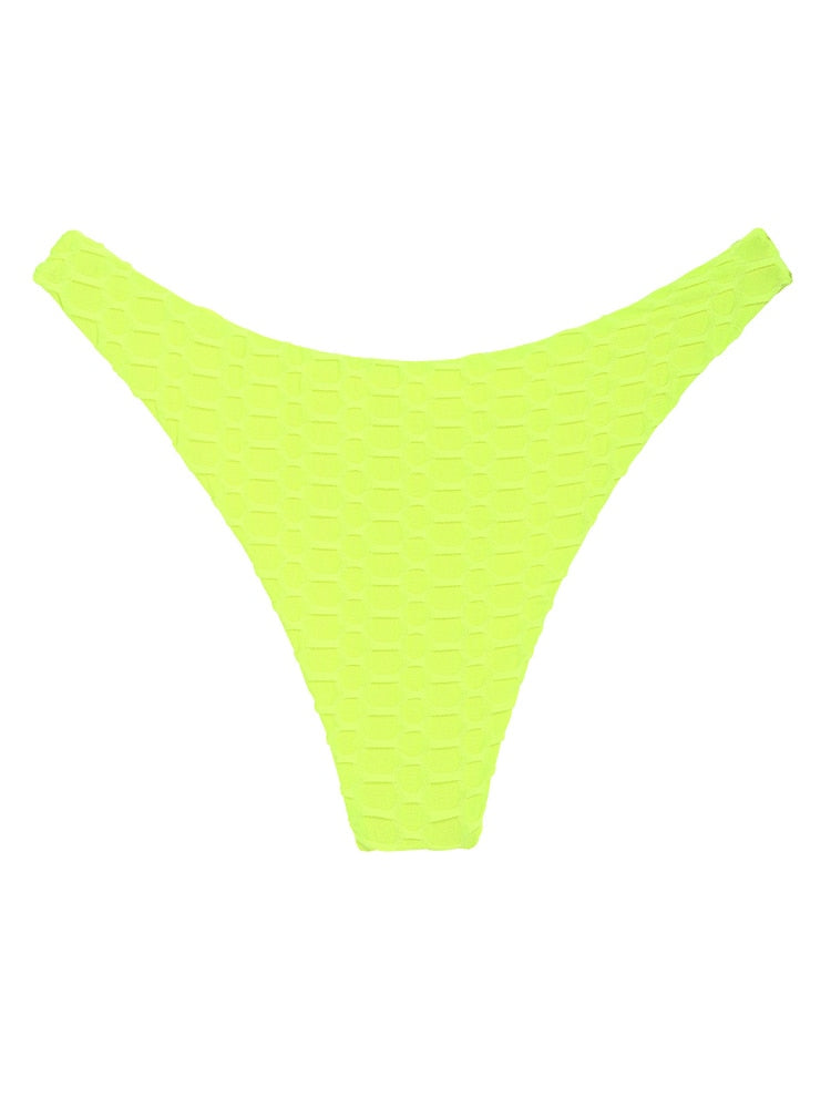 Two Tone Color Block O-ring Honeycomb Textured Bikini Swimwear Mix & Match Swimsuit Separates Beach Top And Bottom The Clothing Company Sydney