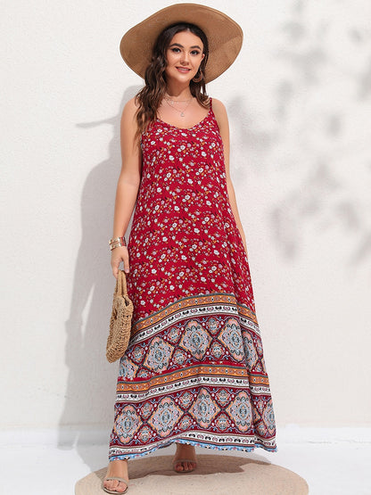 Ditsy Floral Maxi Cami Dress Backless Plus Size Women's Summer Elegant Large Hem Beach Dresses The Clothing Company Sydney