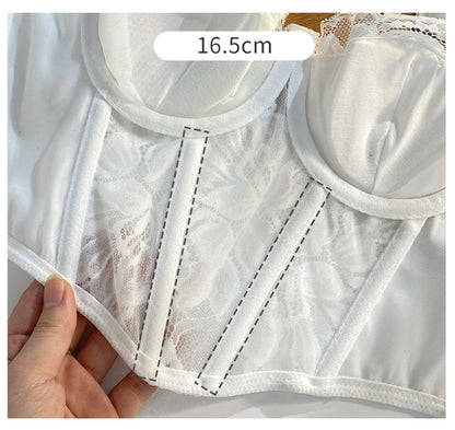 Lace Embroidery Bra Set Lingerie Steel Rubber Bone Push Up Bras French Brassiere Top and Panty Set Underwear The Clothing Company Sydney
