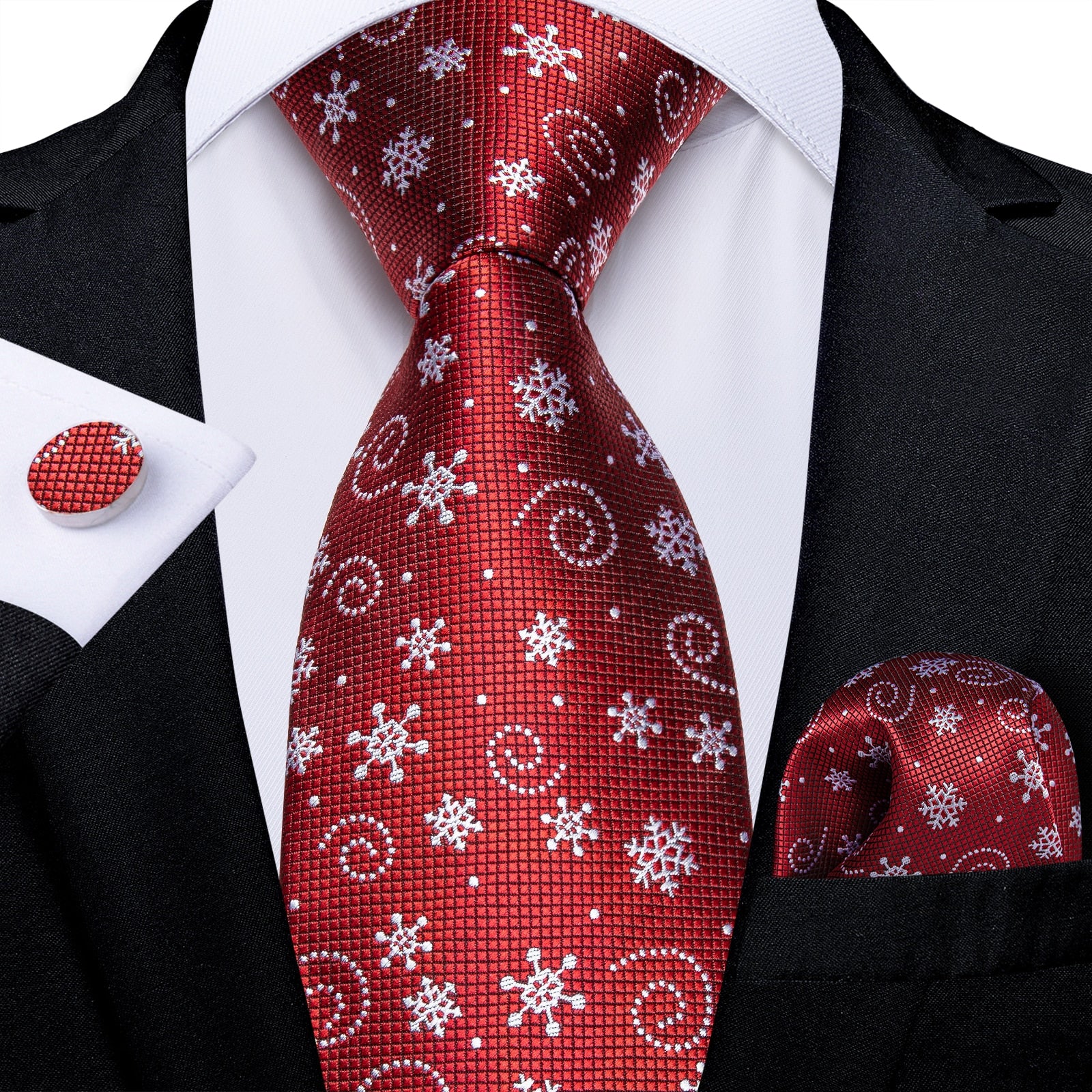 Designer Wedding Men's Tie Red  Solid Striped Paisley Neckties For Men Business Hanky Cufflinks Tie Set The Clothing Company Sydney