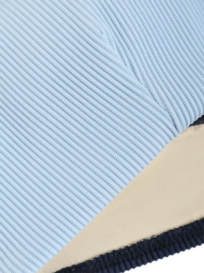 Two Tone Color Block O-ring Honeycomb Textured Bikini Swimwear Mix & Match Swimsuit Separates Beach Top And Bottom The Clothing Company Sydney