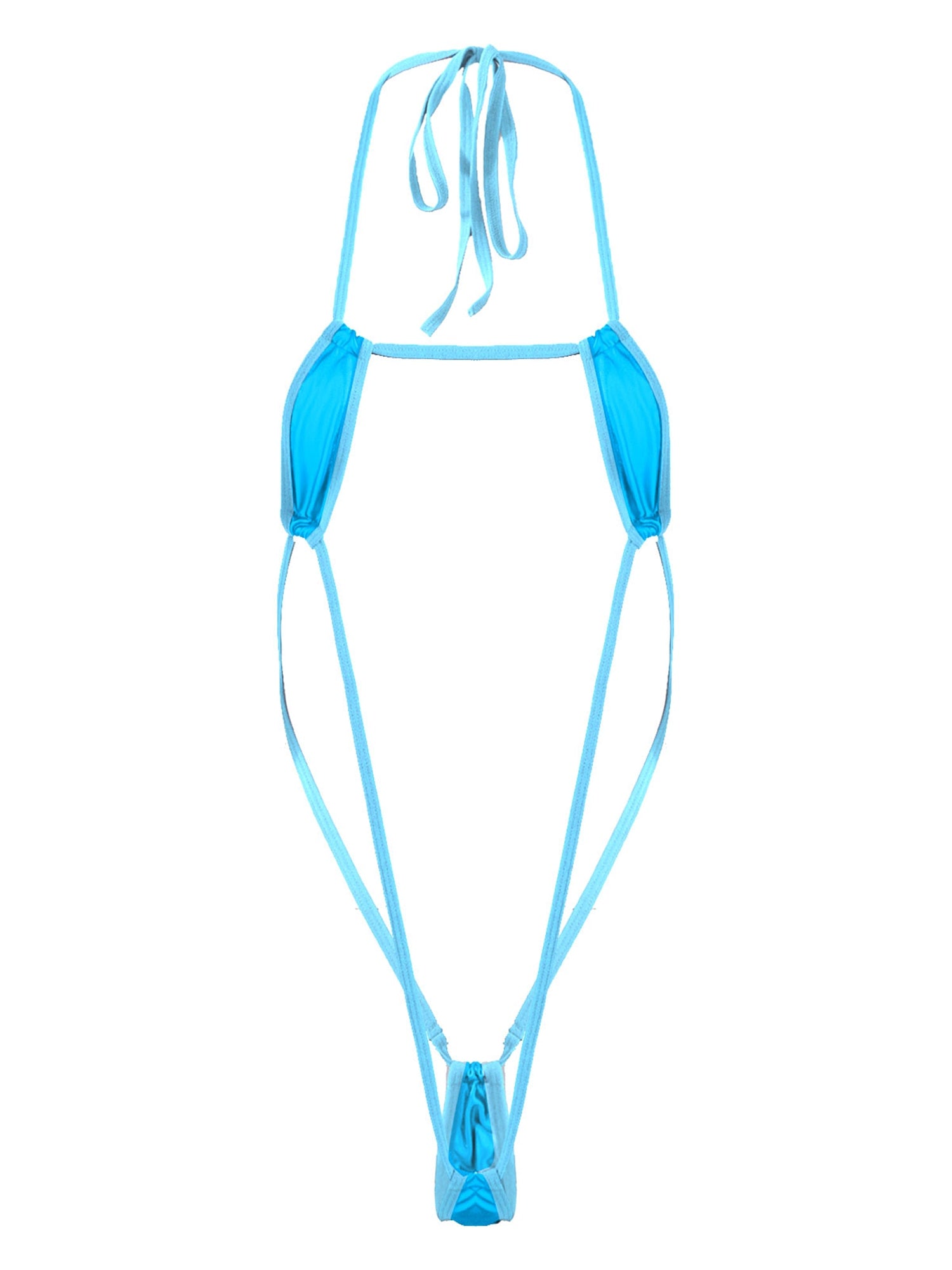 Adults Metallic Shiny Micro Monokini One-piece Bathing Suit Halter Lace-up Bodysuit Swimwear Backless Swimsuit The Clothing Company Sydney