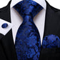 3 Piece Classic 100% Silk Men's Ties 8cm Blue Plaid Dot Striped Business Necktie Handkerchief Wedding Party Tie Set The Clothing Company Sydney