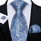3 Piece Classic 100% Silk Men's Ties 8cm Blue Plaid Dot Striped Business Necktie Handkerchief Wedding Party Tie Set The Clothing Company Sydney