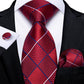 Designer Wedding Men's Tie Red  Solid Striped Paisley Neckties For Men Business Hanky Cufflinks Tie Set The Clothing Company Sydney