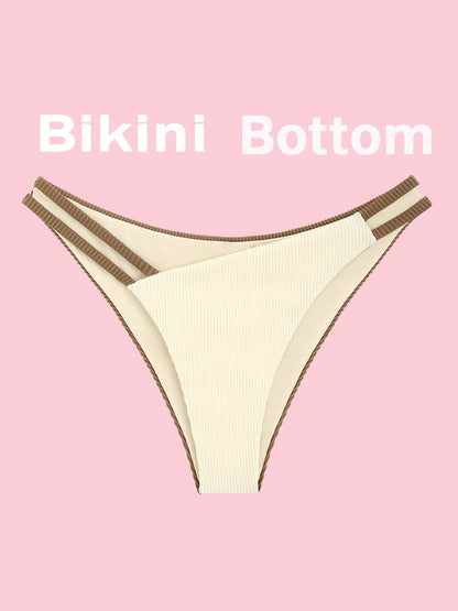 Two Tone Color Block O-ring Honeycomb Textured Bikini Swimwear Mix & Match Swimsuit Separates Beach Top And Bottom The Clothing Company Sydney