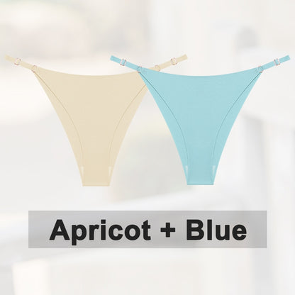 2 pack Seamless Silky G-String Thongs Lingerie Low Rise Panties Adjustable Waistband Straps Hipster Underwear Intimates The Clothing Company Sydney