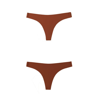 2 Pack Thong G-string Women Seamless Underwear Ice Silk Super Thin Breathable Low Waist Solid Briefs Panties Lingerie The Clothing Company Sydney