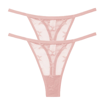 2 Pack Set Mesh Transparent Thong Women's Panties Underwear Seamless G-String Underpants Intimates Lingerie The Clothing Company Sydney