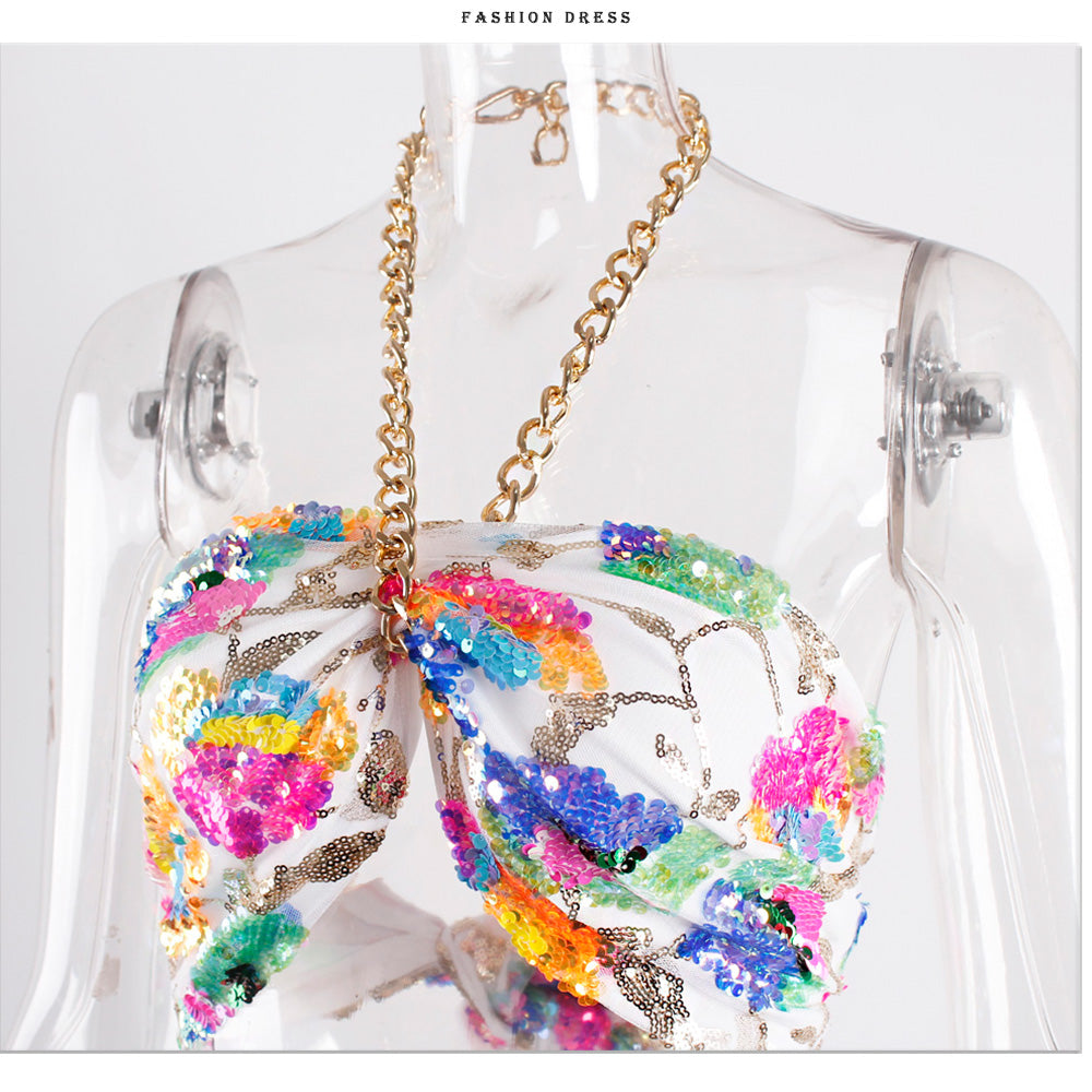 Sequin Backless Slip Mini Chain Straps Short Tulle Cocktail Summer Party Night Lush Prom Dress The Clothing Company Sydney