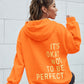 It's Okay No To Be Perfect Print Cotton Mix Long Sleeve Hoodie Niche Soft Sweatshirts Essential Comfortable Tracksuit Sweatershirts The Clothing Company Sydney