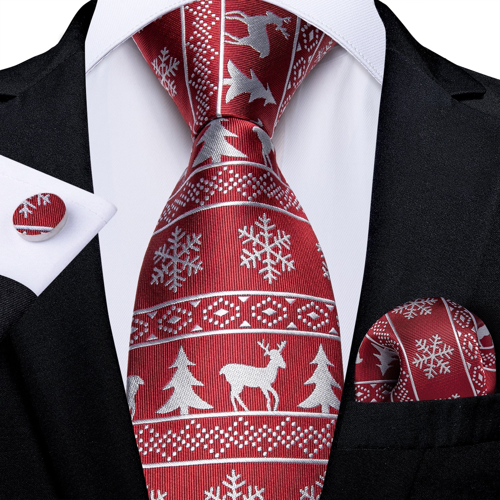 Designer Wedding Men's Tie Red  Solid Striped Paisley Neckties For Men Business Hanky Cufflinks Tie Set The Clothing Company Sydney