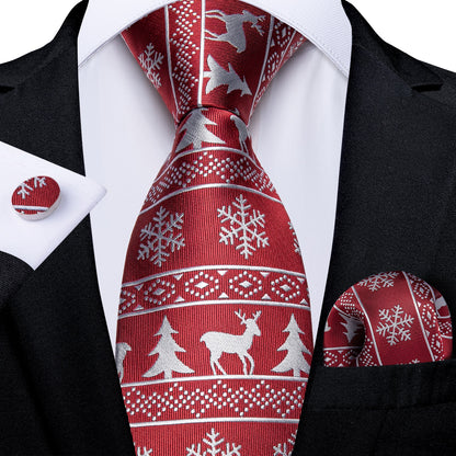 Designer Wedding Men's Tie Red  Solid Striped Paisley Neckties For Men Business Hanky Cufflinks Tie Set The Clothing Company Sydney