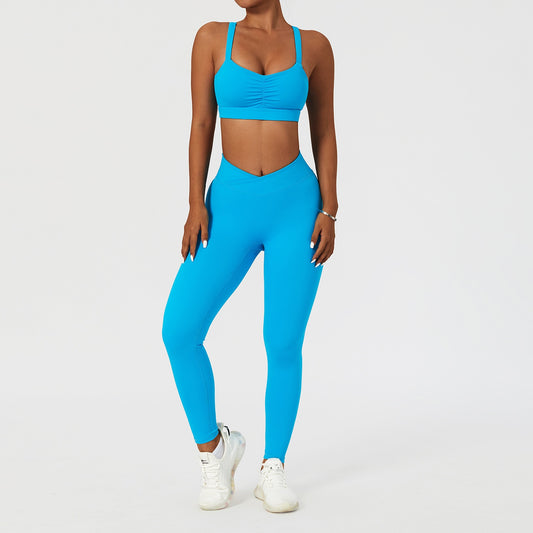 2 Piece Women's Yoga Set Workout Shirts Sport Pants Bra Gym Suits Fitness Shorts Crop Top High Waist Running Leggings Sports Sets The Clothing Company Sydney
