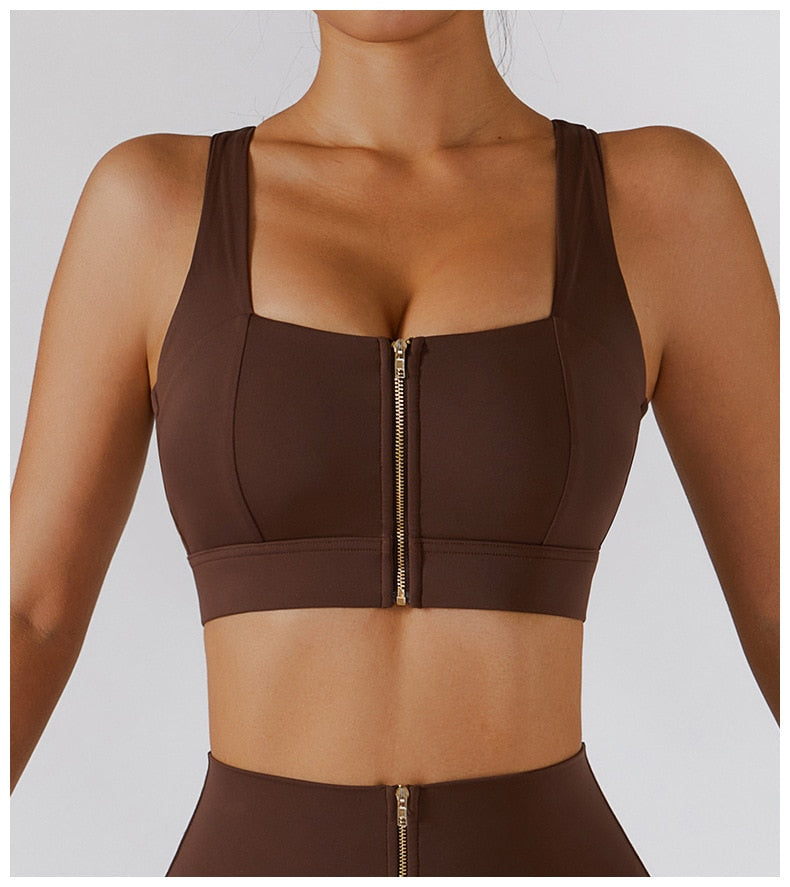 2 Piece Yoga Set Women Workout Sport Gym Wear Yoga Suit High Waist Leggings Skirts Front Zipper Bra Fitness Crop Top Yoga Sportswear The Clothing Company Sydney