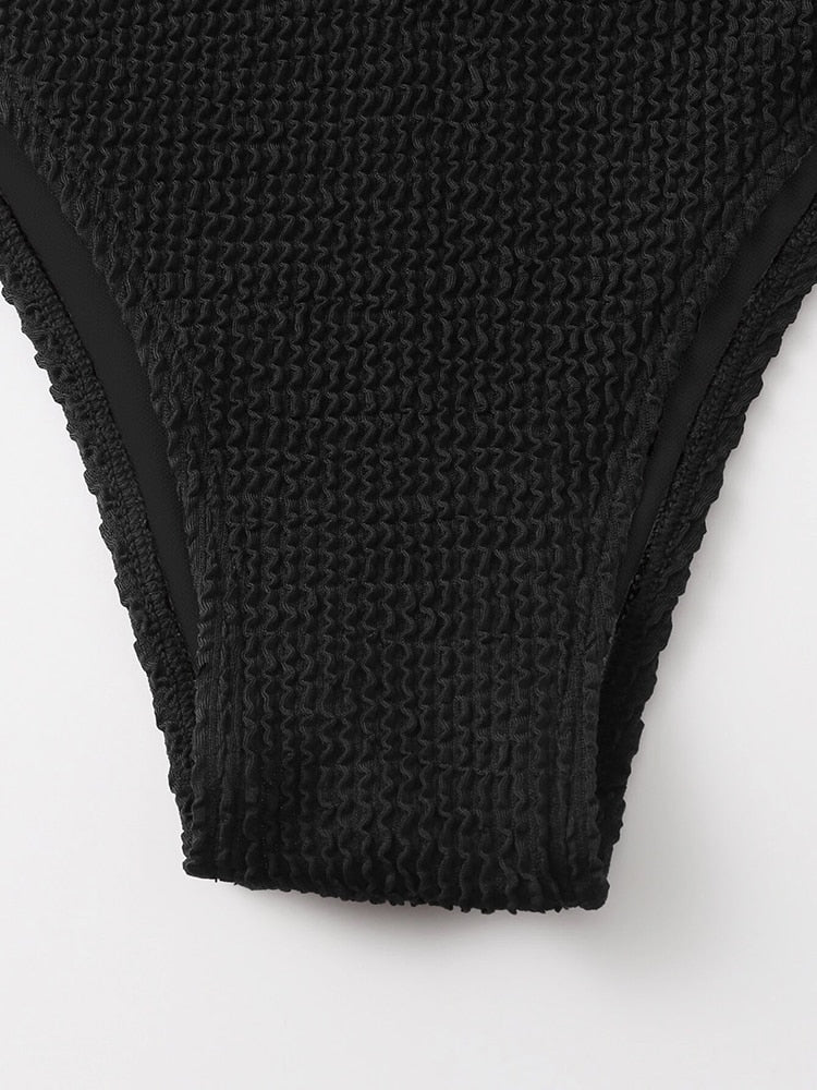 Metal Ring Textured Bikini Swimsuit Swimwear Push Up Bikini Set Bather Bathing Suit Beach Wear Bandage Bikini Set The Clothing Company Sydney