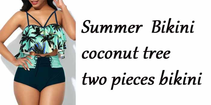 2 Piece Swimwear High Waist Swimsuit With Skrit Print Retro Vintage Bikini Set The Clothing Company Sydney