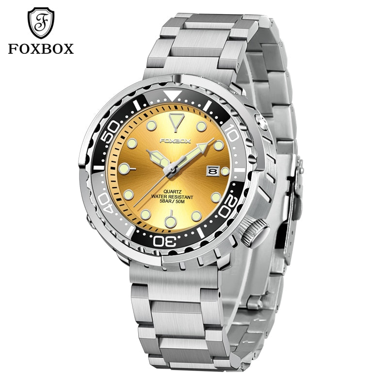 Lige Fashion Mens Watches Foxbox Top Brand Luxury 5ATM Sports Waterproof Quartz Date Luminous Watch The Clothing Company Sydney