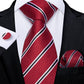Designer Wedding Men's Tie Red  Solid Striped Paisley Neckties For Men Business Hanky Cufflinks Tie Set The Clothing Company Sydney