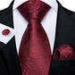 Designer Wedding Men's Tie Red  Solid Striped Paisley Neckties For Men Business Hanky Cufflinks Tie Set The Clothing Company Sydney