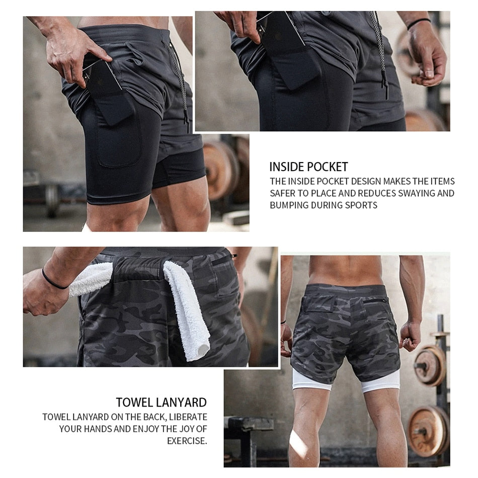 Men's Running Shorts Fitness Gym Training Sports Shorts Quick Dry Workout Gym Sport Jogging Double Deck Summer Shorts The Clothing Company Sydney
