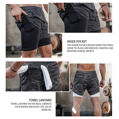 Men's Running Shorts Fitness Gym Training Sports Shorts Quick Dry Workout Gym Sport Jogging Double Deck Summer Shorts The Clothing Company Sydney