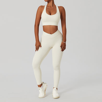 2 Piece Women's Yoga Set Workout Shirts Sport Pants Bra Gym Suits Fitness Shorts Crop Top High Waist Running Leggings Sports Sets The Clothing Company Sydney